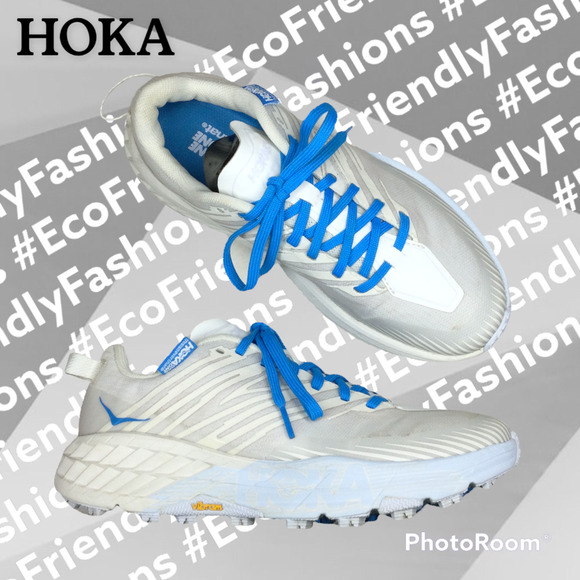 Hoka Shoes - Hoka X Tint Speedgoat 4 Unisex White/Blue Low Top Lace Up Sneakers Size US 7
